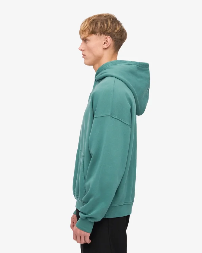 Sudadera con capucha orgánica de corte holgado - Verde pino