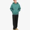 Sudadera con capucha orgánica de corte holgado - Verde pino