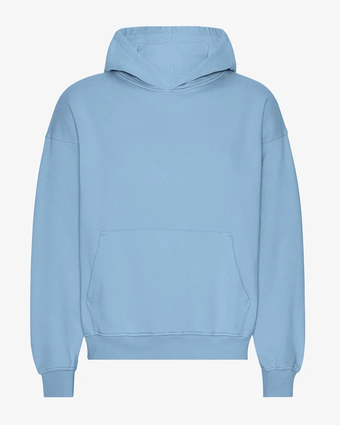 Sudadera con capucha orgánica de corte oversize - Azul mar