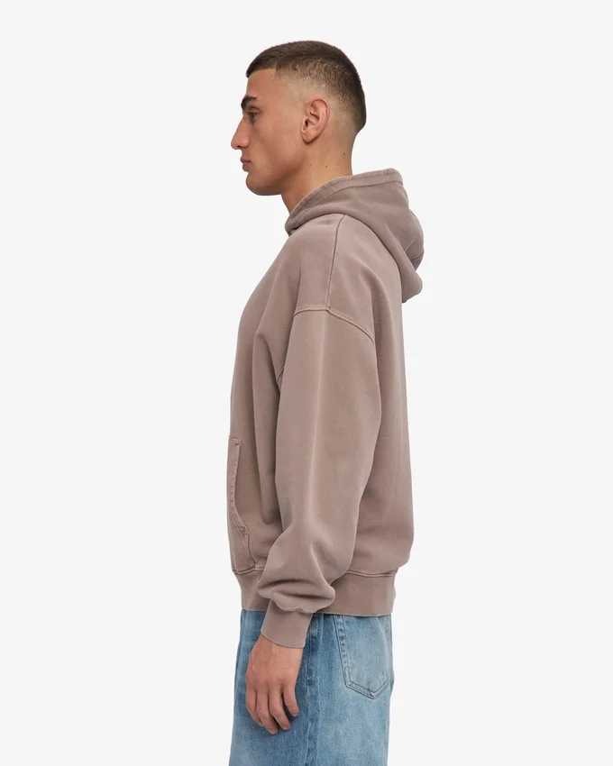 Sudadera con capucha orgánica de corte oversize - Caqui descolorido