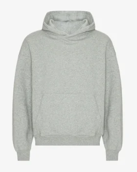 Sudadera con capucha orgánica de corte oversize - Gris jaspeado