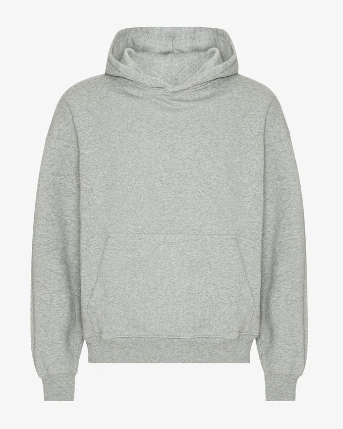 Sudadera con capucha orgánica de corte oversize - Gris jaspeado