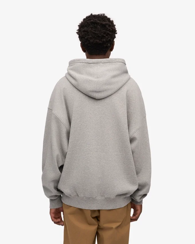 Sudadera con capucha orgánica de corte oversize - Gris jaspeado
