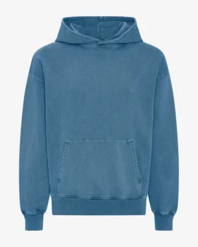 Sudadera con capucha orgánica de corte oversize - Índigo descolorido