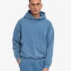 Sudadera con capucha orgánica de corte oversize - Índigo descolorido