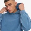 Sudadera con capucha orgánica de corte oversize - Índigo descolorido