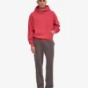 Sudadera con capucha orgánica de corte oversize - Rojo descolorido