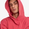 Sudadera con capucha orgánica de corte oversize - Rojo descolorido