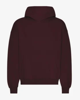 Sudadera con capucha orgánica de corte oversize - Rojo sangre de buey