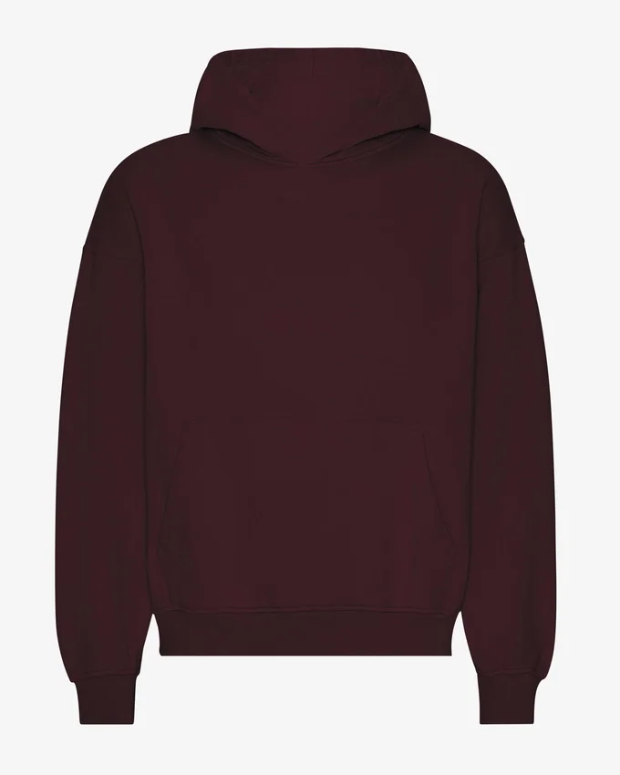 Sudadera con capucha orgánica de corte oversize - Rojo sangre de buey
