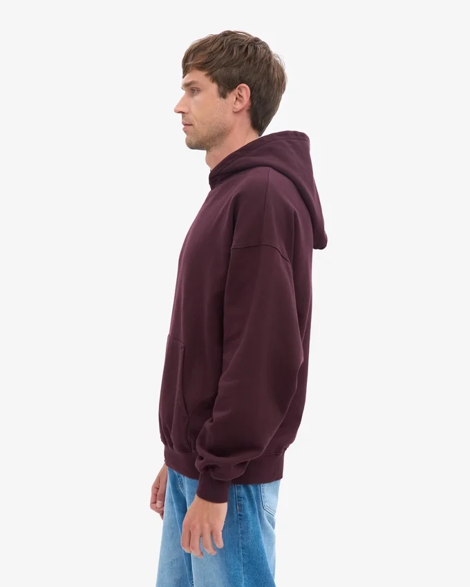 Sudadera con capucha orgánica de corte oversize - Rojo sangre de buey