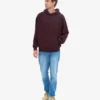 Sudadera con capucha orgánica de corte oversize - Rojo sangre de buey