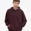 Sudadera con capucha orgánica de corte oversize - Rojo sangre de buey