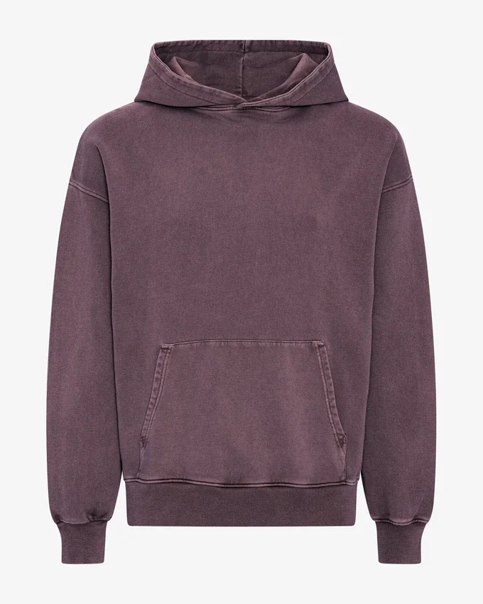 Sudadera con capucha orgánica de corte oversize - Uva descolorida