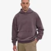 Sudadera con capucha orgánica de corte oversize - Uva descolorida