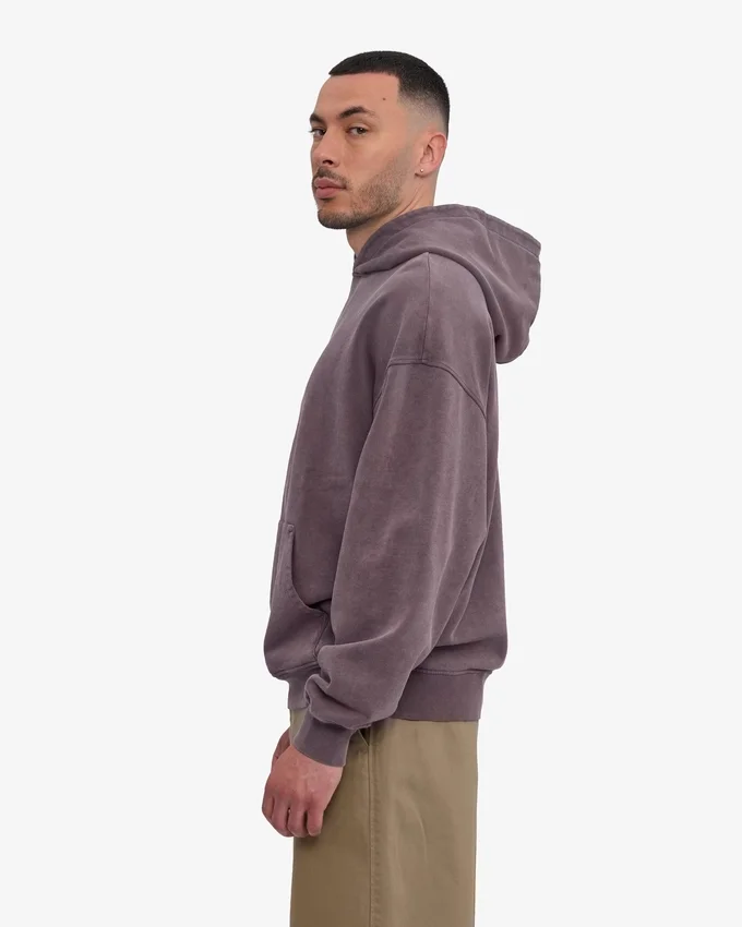 Sudadera con capucha orgánica de corte oversize - Uva descolorida