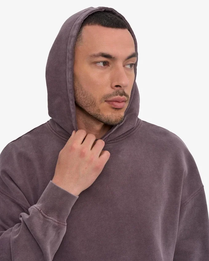 Sudadera con capucha orgánica de corte oversize - Uva descolorida