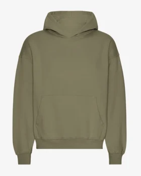 Sudadera con capucha orgánica de corte oversize - Verde oliva apagado