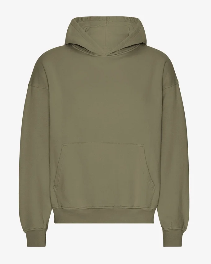 Sudadera con capucha orgánica de corte oversize - Verde oliva apagado