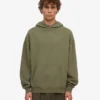 Sudadera con capucha orgánica de corte oversize - Verde oliva apagado