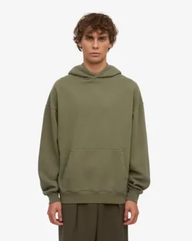 Sudadera con capucha orgánica de corte oversize – Verde oliva apagado