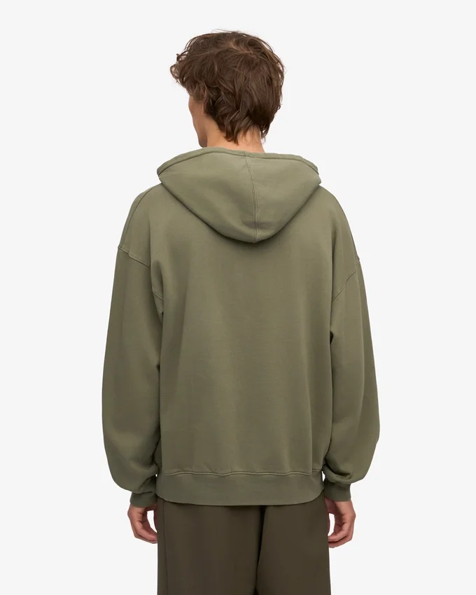 Sudadera con capucha orgánica de corte oversize - Verde oliva apagado