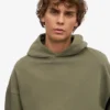 Sudadera con capucha orgánica de corte oversize - Verde oliva apagado
