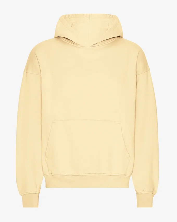 Sudadera con capucha orgánica de talla grande - Amarillo suave