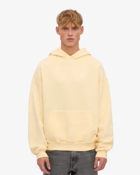 Sudadera con capucha orgánica de talla grande – Amarillo suave