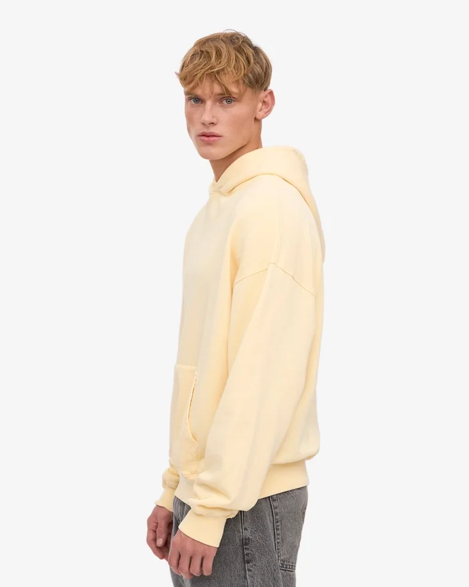 Sudadera con capucha orgánica de talla grande - Amarillo suave