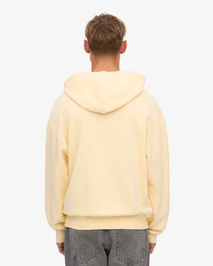 Sudadera con capucha orgánica de talla grande - Amarillo suave