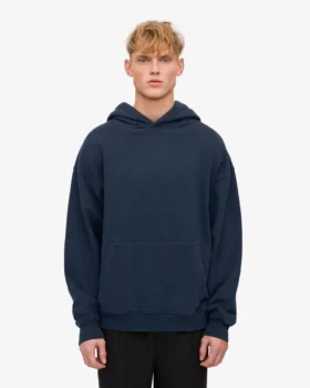 Sudadera con capucha orgánica de talla grande – Azul marino
