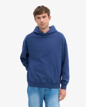 Sudadera con capucha orgánica de talla grande – Azul marino