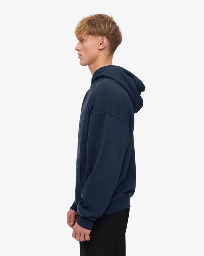 Sudadera con capucha orgánica de talla grande - Azul marino
