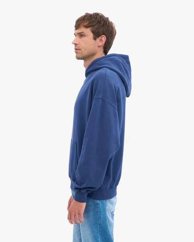 Sudadera con capucha orgánica de talla grande - Azul marino