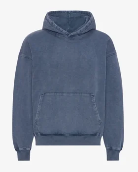 Sudadera con capucha orgánica de talla grande - Azul Neptuno