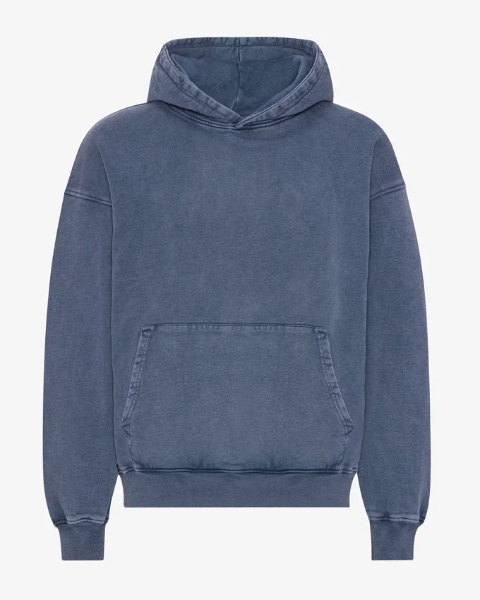 Sudadera con capucha orgánica de talla grande - Azul Neptuno