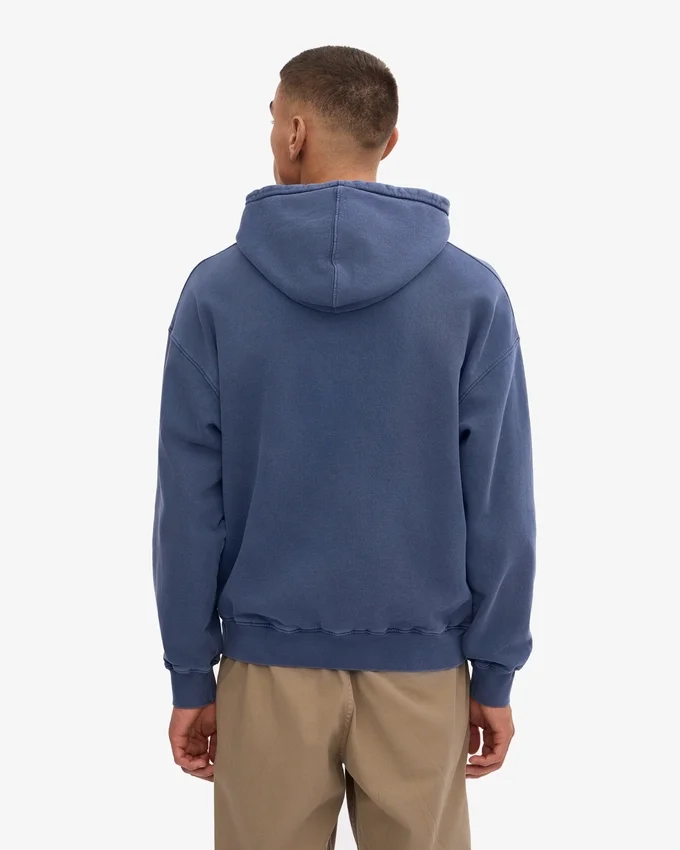 Sudadera con capucha orgánica de talla grande - Azul Neptuno