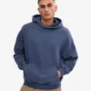 Sudadera con capucha orgánica de talla grande - Azul Neptuno