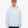 Sudadera con capucha orgánica de talla grande - Azul polar