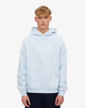 Sudadera con capucha orgánica de talla grande – Azul polar