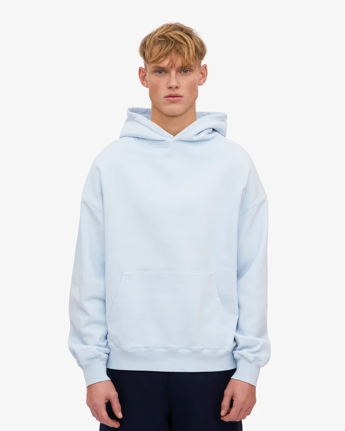 Sudadera con capucha orgánica de talla grande - Azul polar