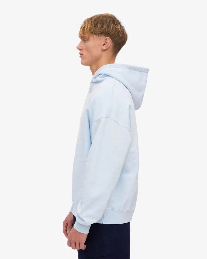Sudadera con capucha orgánica de talla grande - Azul polar