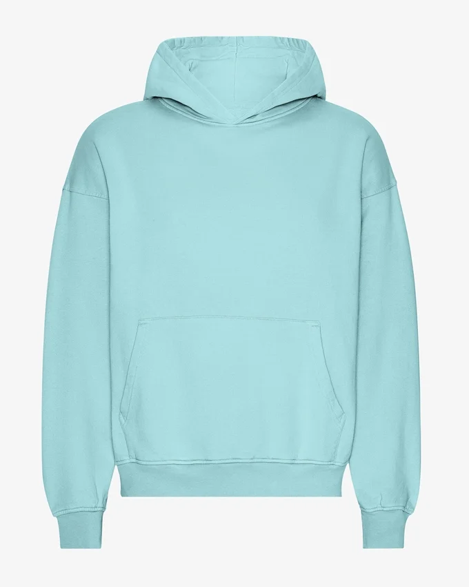 Sudadera con capucha orgánica de talla grande - Azul verde
