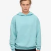 Sudadera con capucha orgánica de talla grande - Azul verde