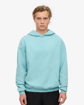Sudadera con capucha orgánica de talla grande – Azul verde
