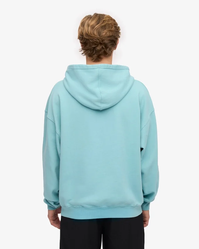 Sudadera con capucha orgánica de talla grande - Azul verde