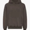 Sudadera con capucha orgánica de talla grande - Barro descolorido