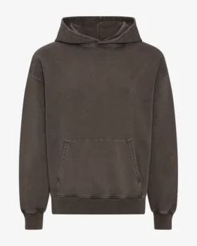 Sudadera con capucha orgánica de talla grande - Barro descolorido