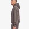 Sudadera con capucha orgánica de talla grande - Barro descolorido